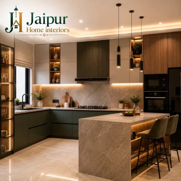 Modular kitchen interior design by Jaipur Home Interiors