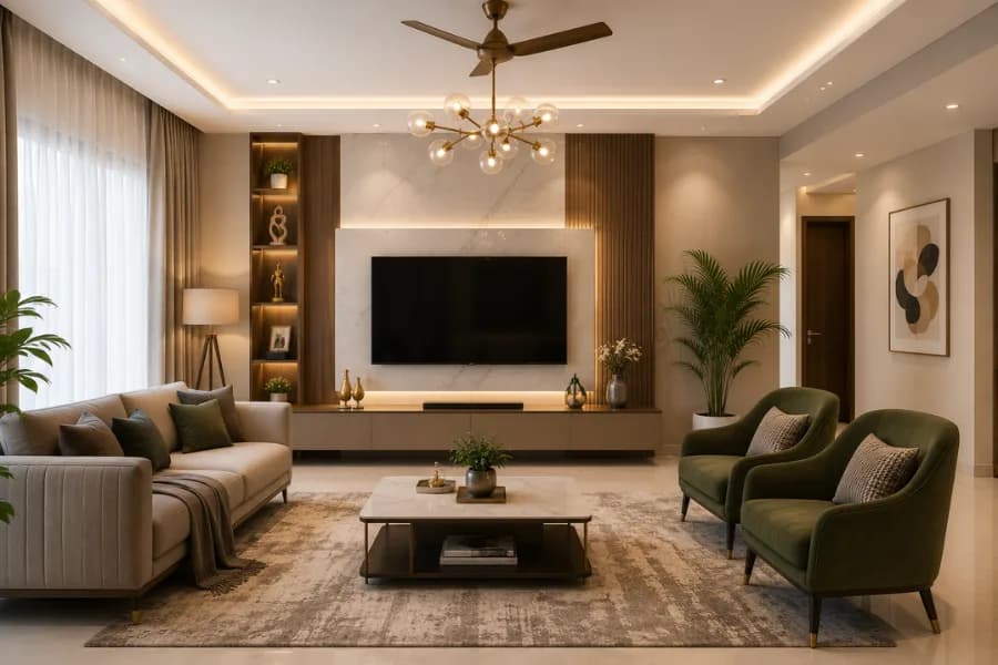 Living Room Interior Design in Jaipur
